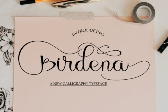 Birdena: A Modern Script Typeface for Editorial Design