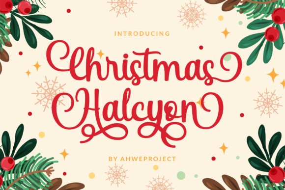 Christmas Halcyon: A Romantic Script Font for Web Design